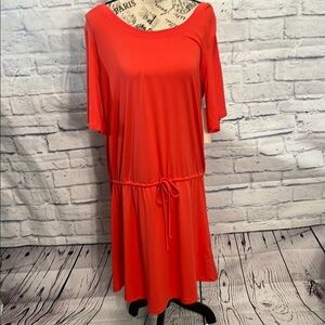 Soft Surroundings Casual Dress Short Sleeves Drawstring Waist NWT Size Medium